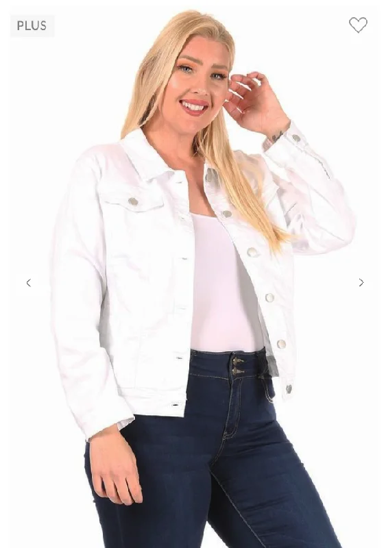 Tier 2 White Denim Stretch Jacket Tailored Jacket Straight Jacket A-Line Jacket