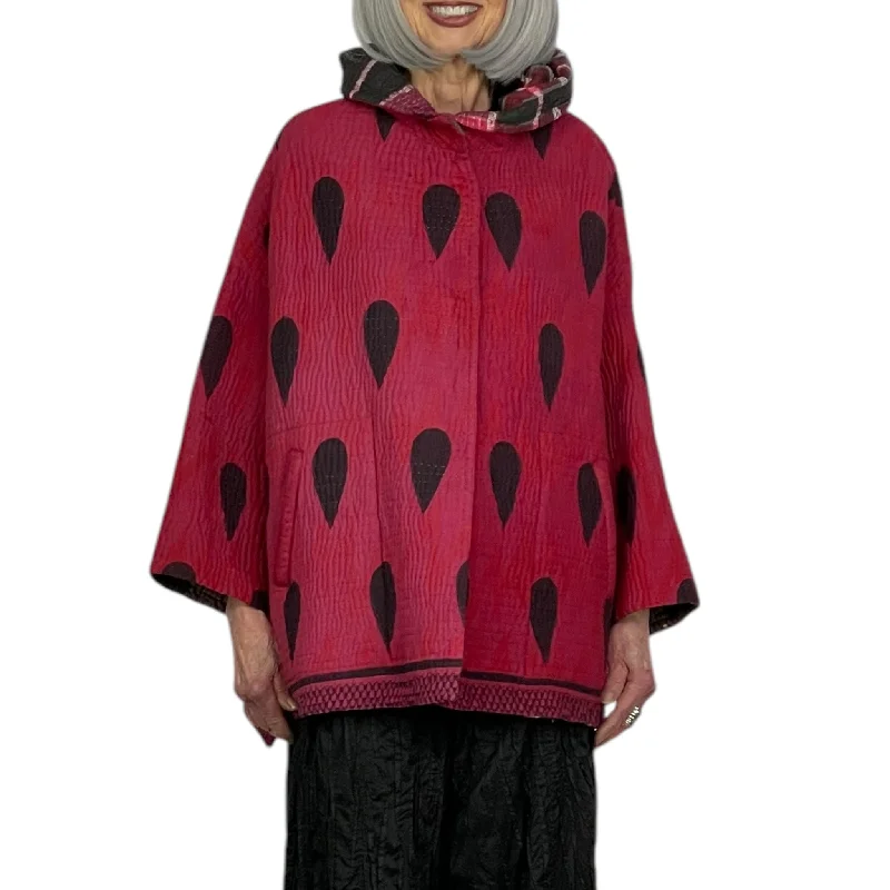 QUILTED HOODIE PONCHO JACKET Oversized Jacket Tailored Jacket Straight Jacket