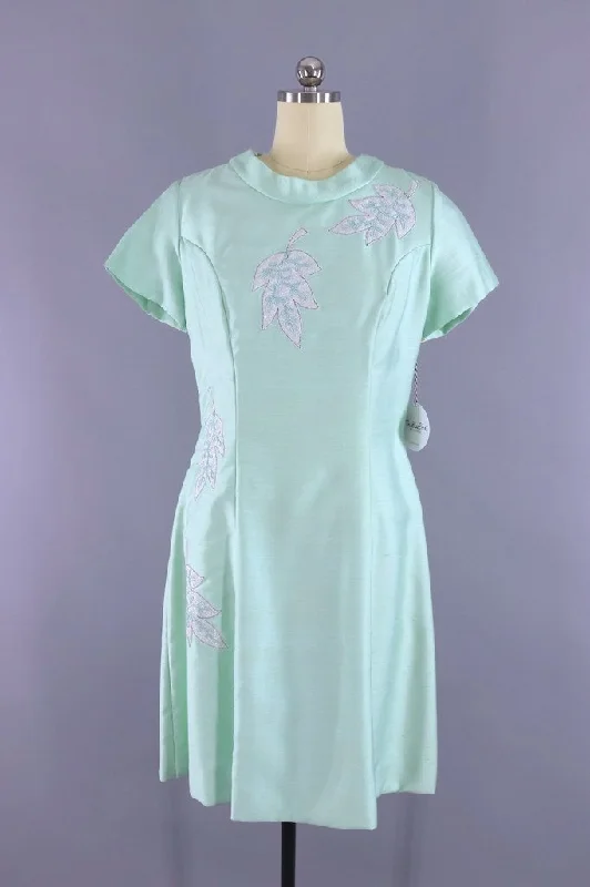 Vintage Pastel Mint Green Dress