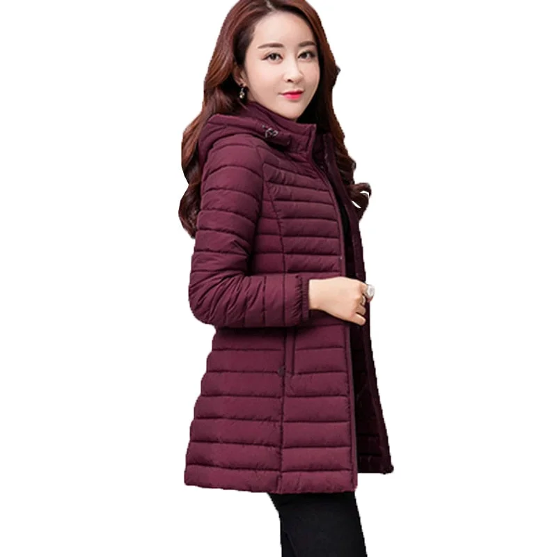 Women Autumn Winter Jacket Parkas 2019 New Solid Hooded Medium Long Outerwear Slim Plus Size 7XL Female Down Cotton Jacket W33 Bomber Jacket Anorak Windbreaker Women Autumn Winter Jacket Parkas 2019 New Solid Hooded Medium Long Outerwear Slim Plus Size 7XL Female Down Cotton Jacket W33 Bomber Jacket Anorak Windbreaker