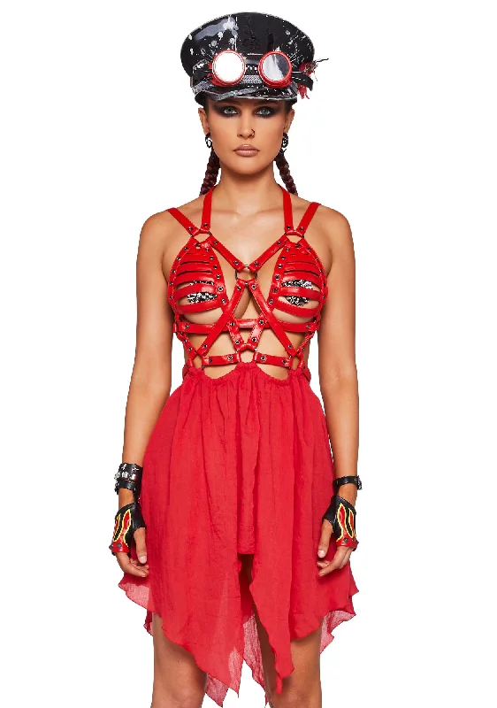 Celestial Ringmaster Mini Dress - Red Trendy Camisole Mini Dress