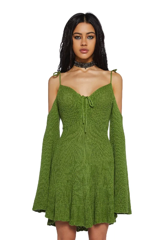 Enchanted Fairy Visit Mini Dress - Green Comfortable Smocked Mini Dress