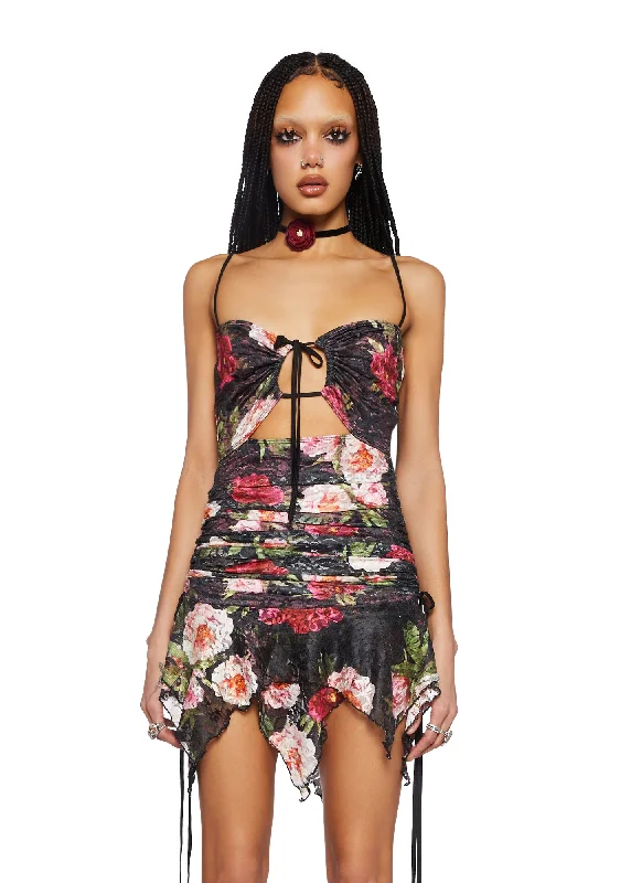 Heartfelt Horizon Mini Dress - Floral Fashionable Boho-Chic Mini Dress