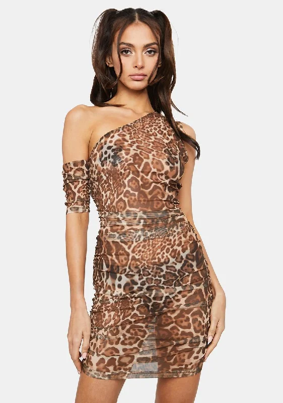 Leopard Dirty Dancing Mini Dress Comfortable Ruffle Mini Dress