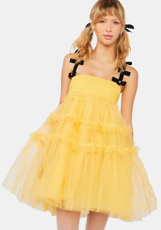 Moonlight Meadow Tulle Mini Dress Classic Shift Mini Dress