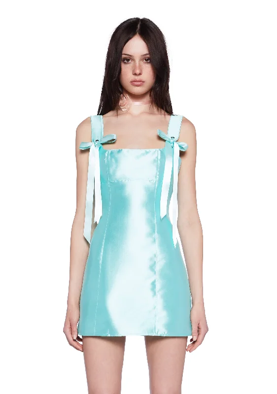 Pixie Stardust Mini Dress - Aqua Stylish Sweetheart Mini Dress