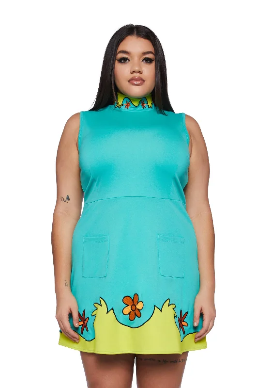 Plus Mystery Machine Mini Dress Stylish Spaghetti Strap Mini Dress