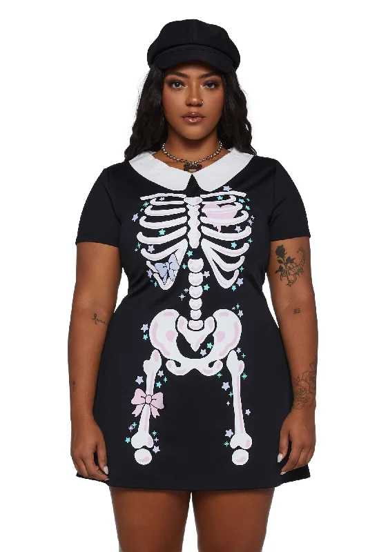 Plus Rattle My Bones Mini Dress Elegant Vintage Mini Dress