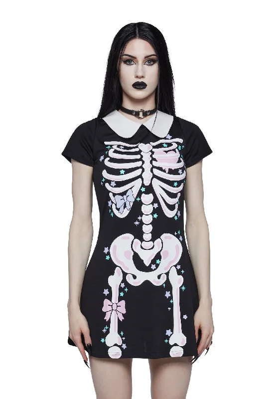 Rattle My Bones Mini Dress Stylish Short-Sleeve Mini Dress