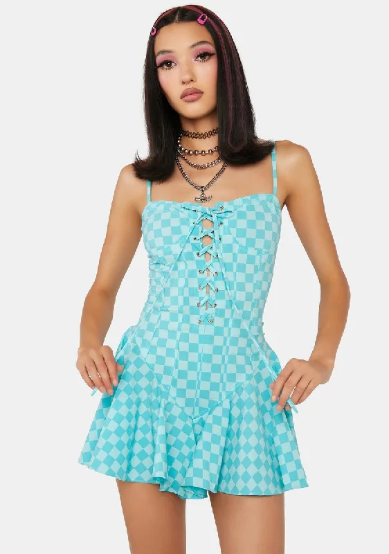 Turquoise First Move Mini Dress Trendy Tie-Dye Mini Dress