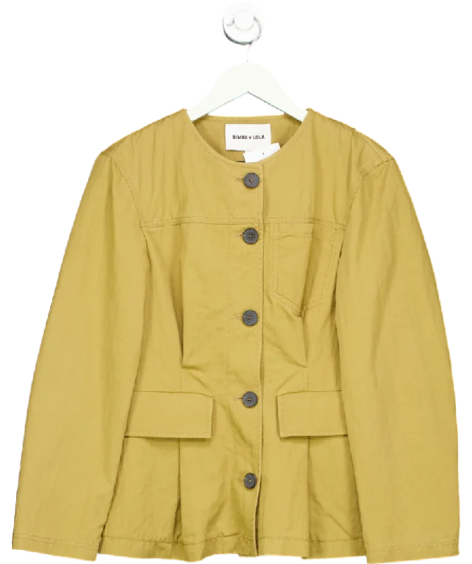 Bimba Y Lola Beige Top And Bottom Buttoned Up Jacket UK S Wool Jacket Cashmere Jacket Tweed Jacket