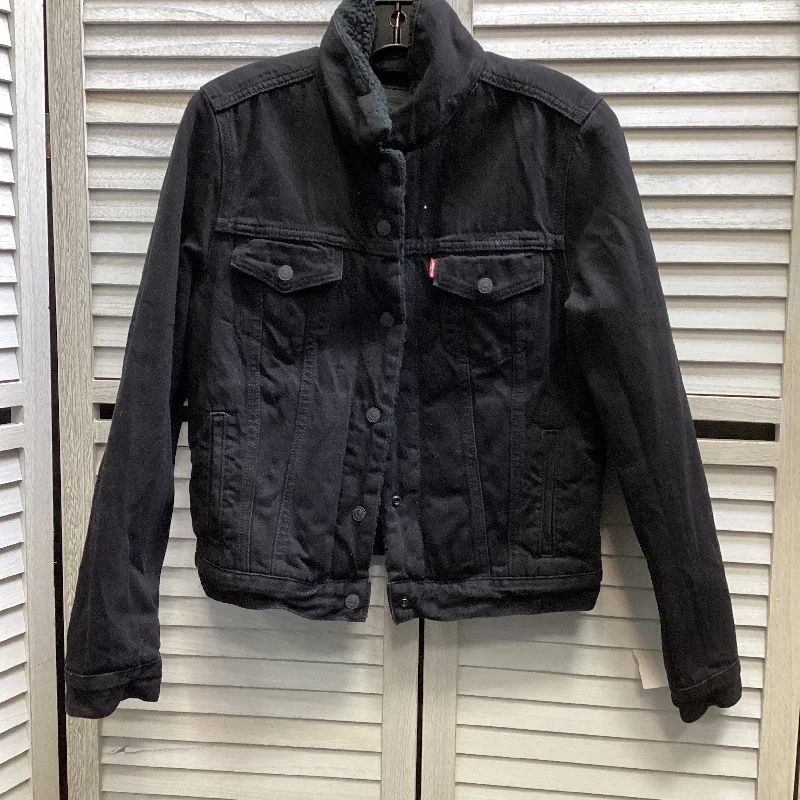 Jacket Denim By Levis In Black Denim, Size: M Jacket Blazer Coat