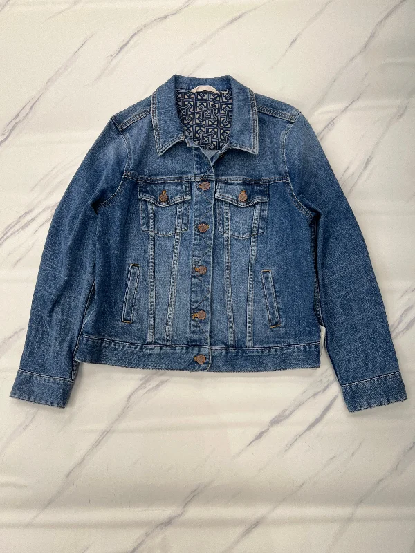 Jacket Denim By Soft Surroundings In Blue Denim, Size: M Fleece Jacket Down Jacket Feather Jacket