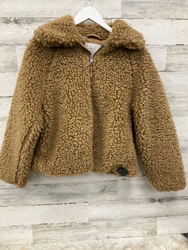 Jacket Faux Fur & Sherpa By A New Day In Tan, Size: S Knit Jacket Woven Jacket Fleece Jacket