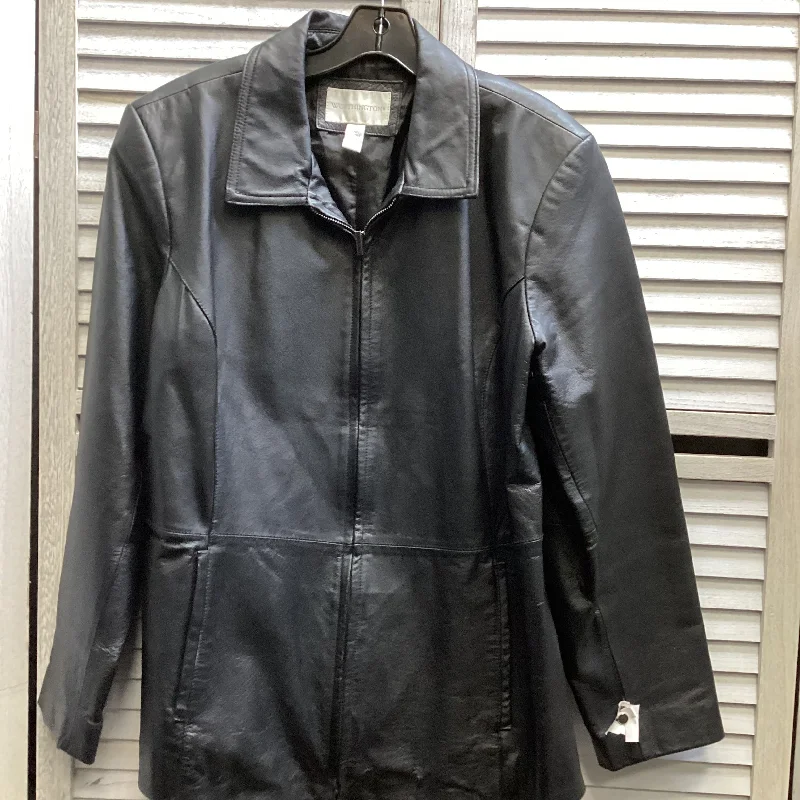 Jacket Leather By Worthington In Black, Size: Xl Toggled Jacket Drawstring Jacket Belted Jacket