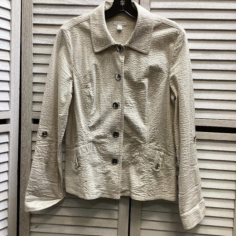 Jacket Other By Charter Club In Tan, Size: L Striped Jacket Polka Dot Jacket Floral Jacket