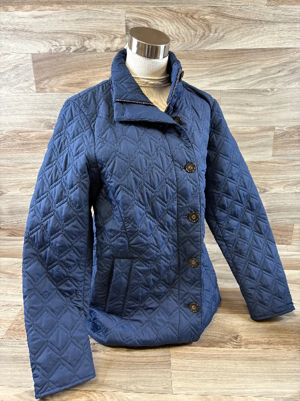 Jacket Puffer & Quilted By Lands End In Navy, Size: S Cardigan Sweater Pullover