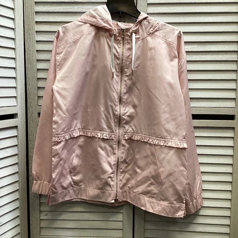 Jacket Windbreaker By Lauren James In Pink, Size: S Embroidered Jacket Appliqued Jacket Beaded Jacket