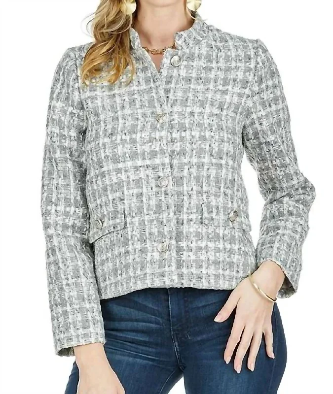 Silver Tweed Jacket Lace Jacket Ribbed Jacket Sequined Jacket