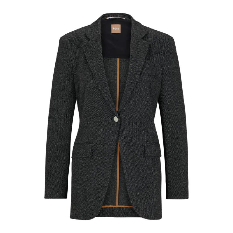 Slim-fit jacket in heavyweight woven cloth Ribbed Jacket Pleated Jacket Ruffled Jacket