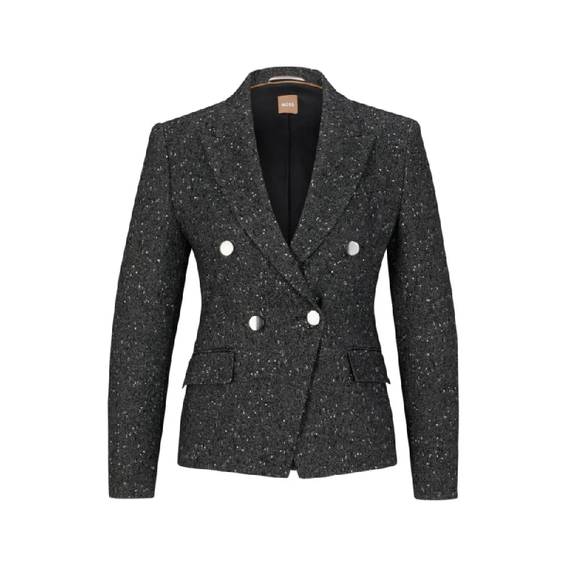 Slim-fit jacket in structured tweed Denim Jacket Leather Jacket Suede Jacket