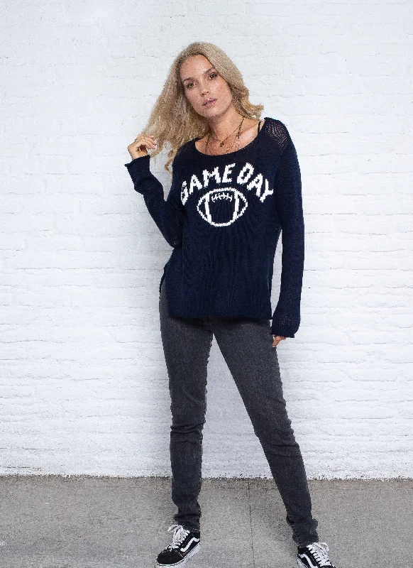 Game Day Football Cotton Sweater Welt Pockets Slit Pockets Flap Pockets
