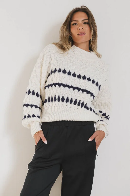 Inara Knit Sweater in Navy Rayon Fabric Velvet Fabric Corduroy Fabric