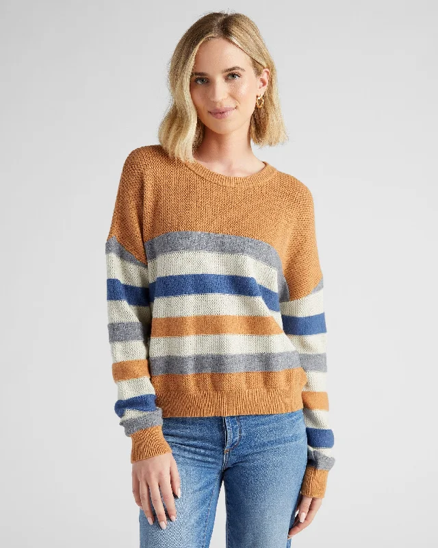 Multi Color Stripe Sweater Terry Terry Cloth Terry Knit