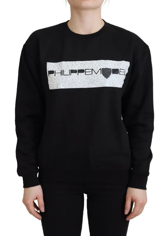Philippe Model Chic Black Printed Cotton Sweater Cashmere Blend Cotton Blend Poly Blend Philippe Model Chic Black Printed Cotton Sweater Cashmere Blend Cotton Blend Poly Blend