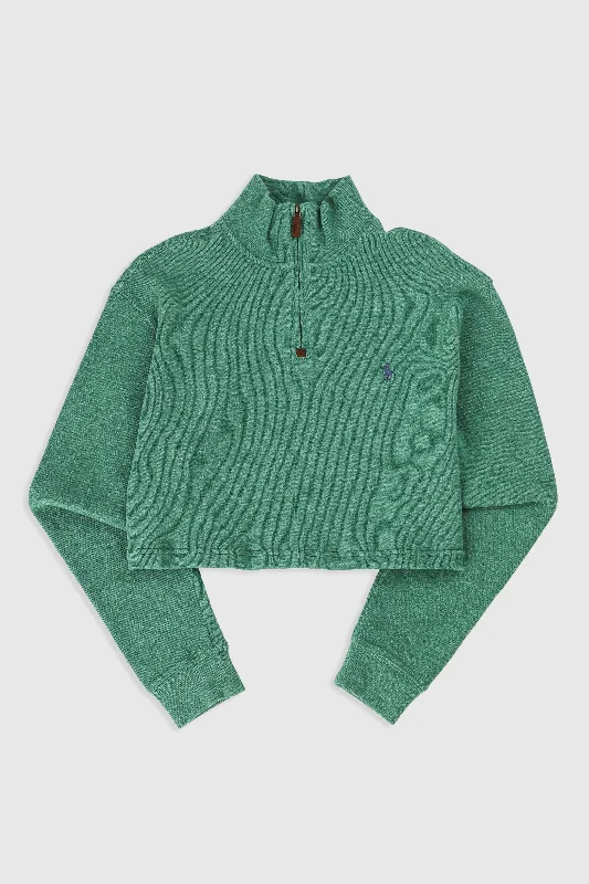 Rework Crop Sweater - XL Terry Blend Velvet Blend Canvas Blend