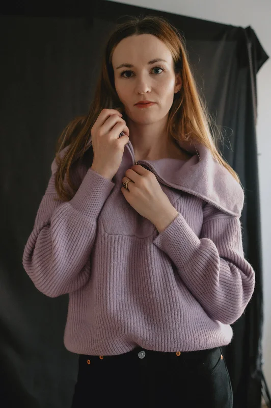 The Tiana Zip Turtleneck Sweater Thin Thick Dense