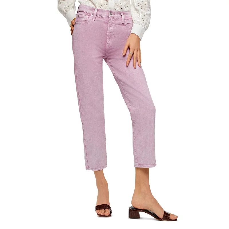 7 For All Mankind Womens High Waist Cropped Straight Leg Jeans Cozy Tencel Blend Denim Jeans 7 For All Mankind Womens High Waist Cropped Straight Leg Jeans Cozy Tencel Blend Denim Jeans