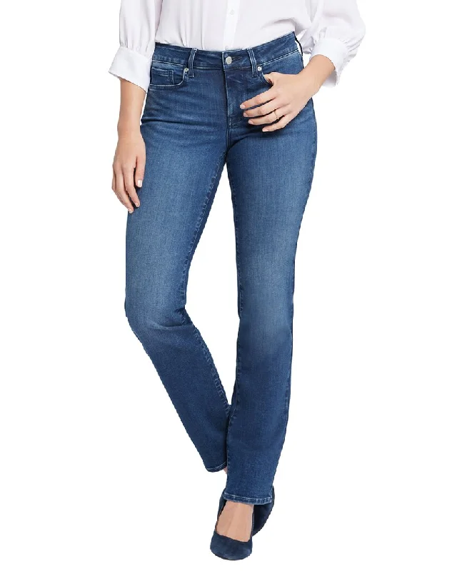 Nydj Marilyn Province Straight Jean Fashionable Frayed Hem Denim