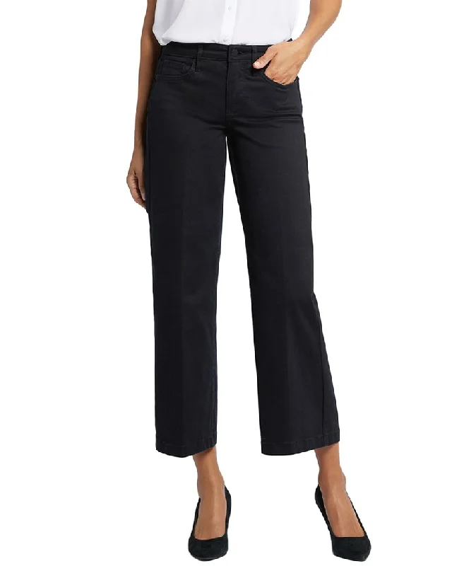 Nydj Teresa Black Wide Leg Jean Classic Black Denim Jeans
