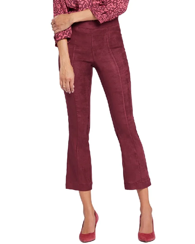 Nydj Suede Dark Cherry Bootcut Jean Comfortable Faded High-Rise Jeans