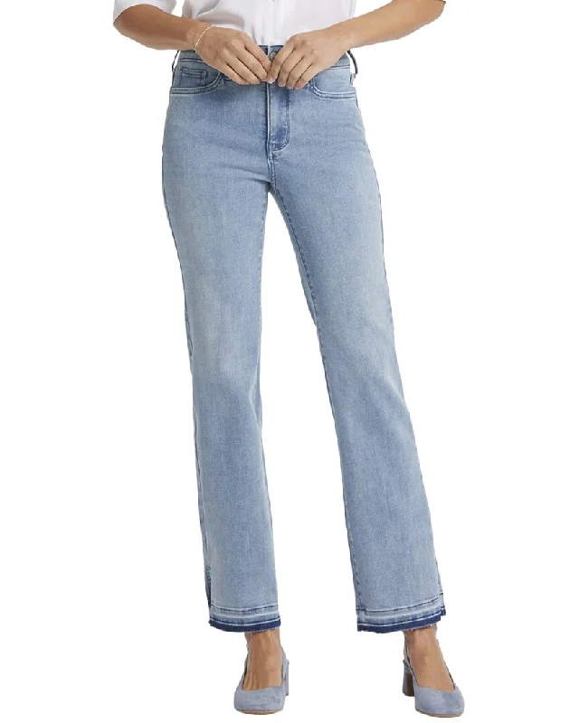 Nydj Marilyn Big Skies Straight Leg Jean Chic Rip-Detail High-Waist Jeans