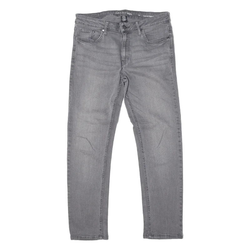 CALVIN KLEIN Jeans Grey Denim Slim Jegging Womens W30 L28 Chic Double Waistband Jeans CALVIN KLEIN Jeans Grey Denim Slim Jegging Womens W30 L28 Chic Double Waistband Jeans