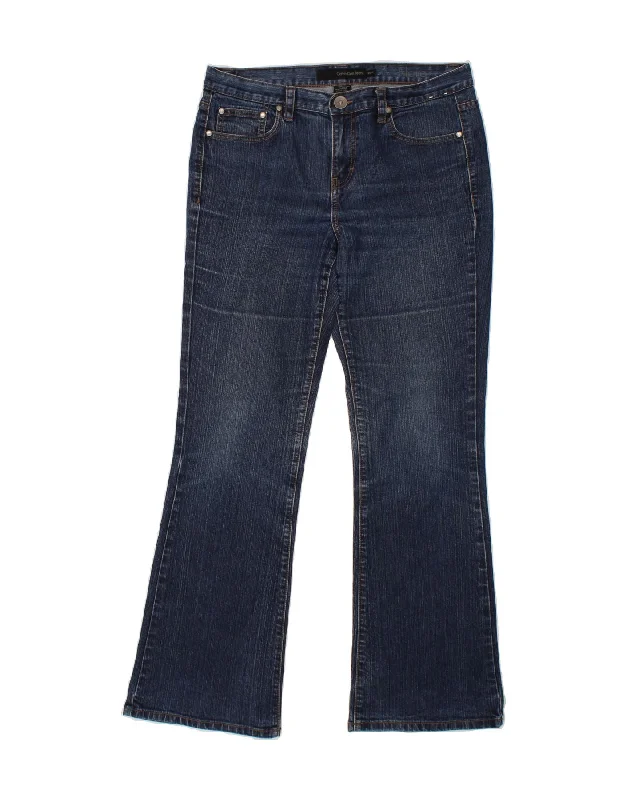 CALVIN KLEIN Womens Bootcut Jeans W30 L30 Navy Blue Cotton Casual Skinny Fit Jeans