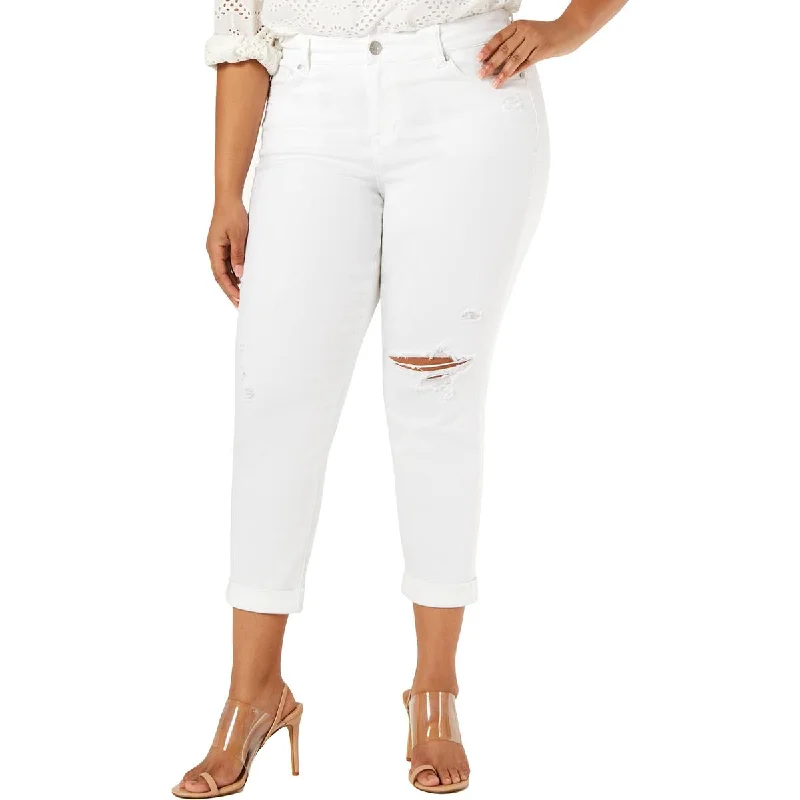 Celebrity Pink Womens Plus Denim Mid-Rise Girlfriend Jeans Stylish High-Waist Jeans