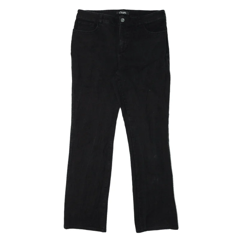 CHAPS Jeans Black Denim Slim Straight Womens W32 L30 Comfortable Folded Hem Jeans