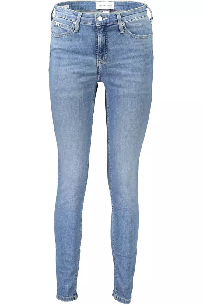 Light Blue Cotton Women Jeans Trendy Acid Wash Skinny Jeans