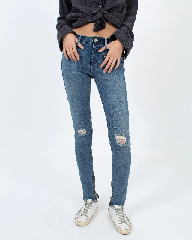 Distressed Skinny Jeans Fashionable Vintage Wash Jeans