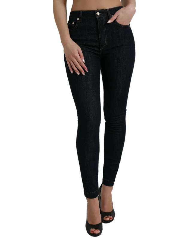 Dolce & Gabbana  Cotton Stretch  Skinny Women's Jeans Fashionable Straight Fit Denim