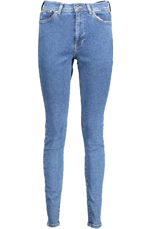 Blue Cotton Women's Skinny Jean Comfortable Zip-Fly Denim Jeans