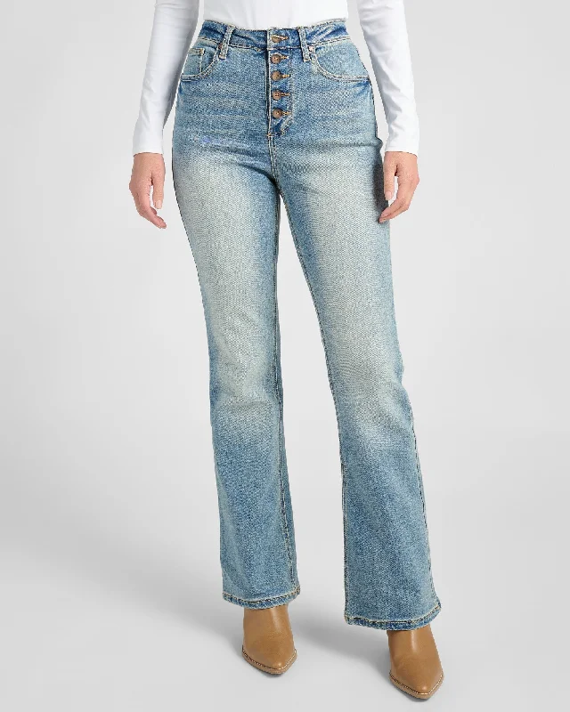 Tobi High Rise Bootcut Jeans Stylish Plus Size Denim Jeans