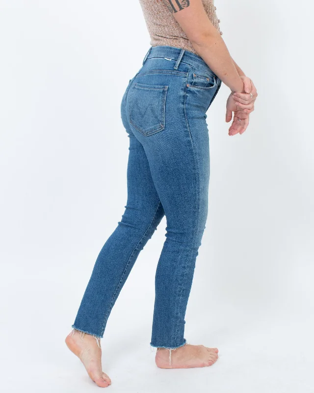 "High Waisted Looker Ankle Fray" Skinny Jeans Classic Button Fly Jeans