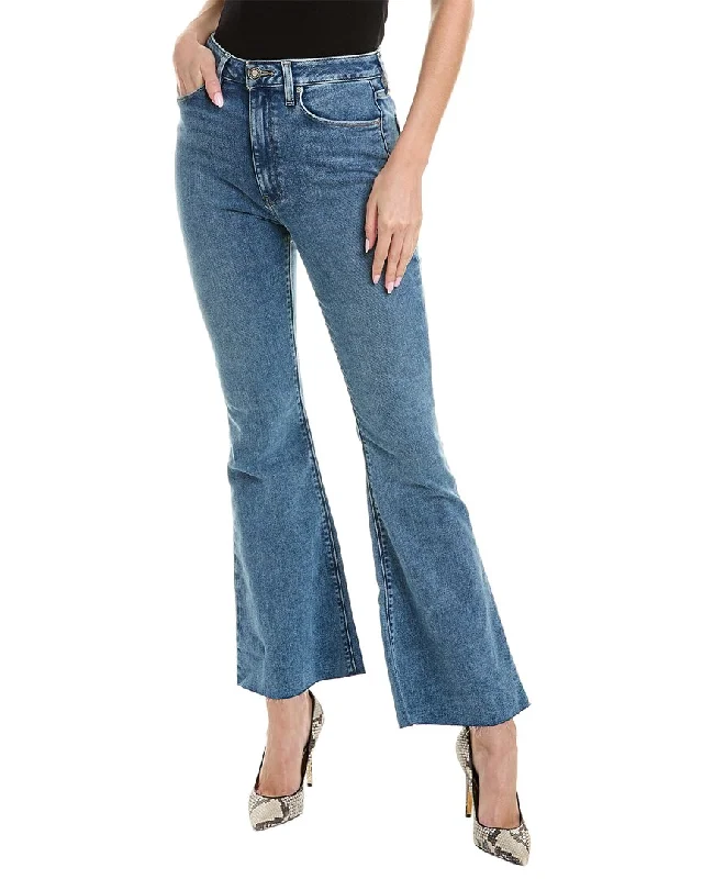 HUDSON Jeans Holly Snow Angel High Rise Flare Bootcut Jean Elegant Raw Hem Jeans