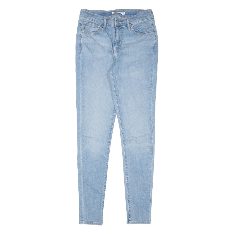 LEVI'S 710 Jeans Blue Denim Slim Skinny Womens W26 L30 Comfortable Folded Hem Jeans