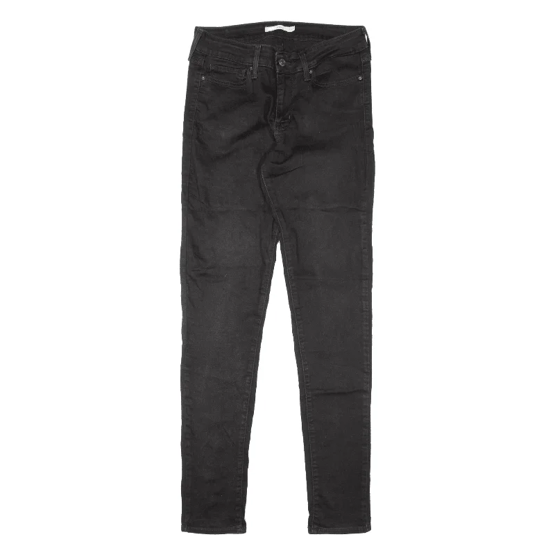 LEVI'S 711 Jeans Black Denim Slim Skinny Womens W28 L32 Comfortable Flare Leg Jeans