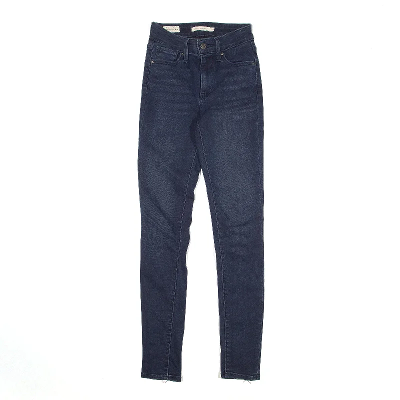 LEVI'S 721 High Rise BIG E Jeans Blue Denim Slim Skinny Womens W24 L30 Trendy Plus Size Jeans